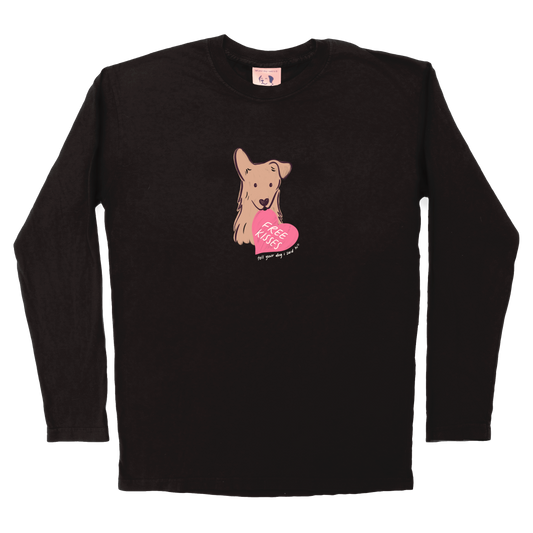 Puppy Kisses Long Sleeve Tee - Black