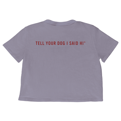 Dog Lover Badge Crop Top Tee - Lilac