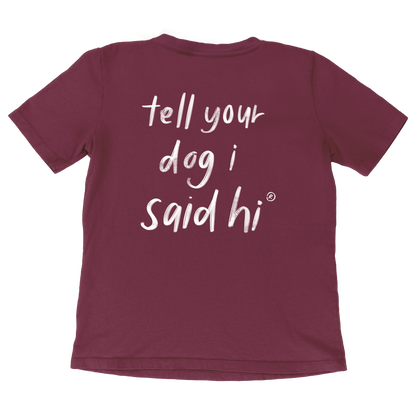 I Heart Dogs V-neck Tee - Plum