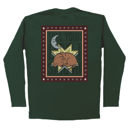 Cozy Puppy Long Sleeve Tee - Dark Green
