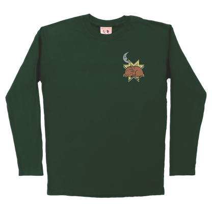 Cozy Puppy Long Sleeve Tee - Dark Green