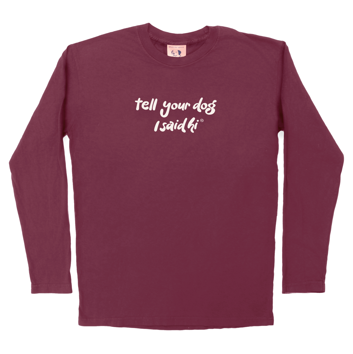 Groovy Font Long Sleeve Tee - Plum