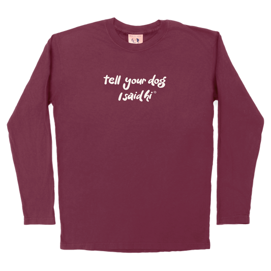 Groovy Font Long Sleeve Tee - Plum