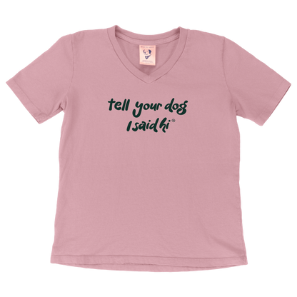 Groovy Font V-Neck - Winter Pink