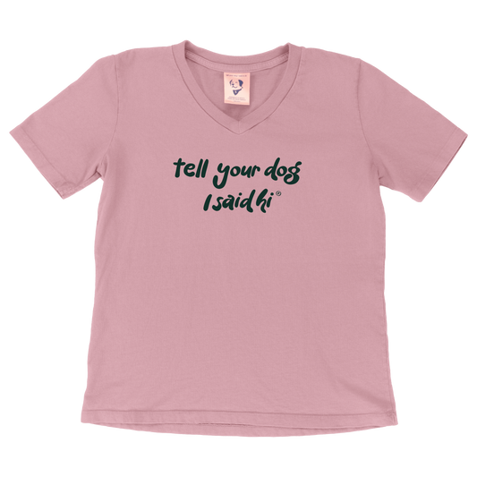 Groovy Font V-Neck - Winter Pink