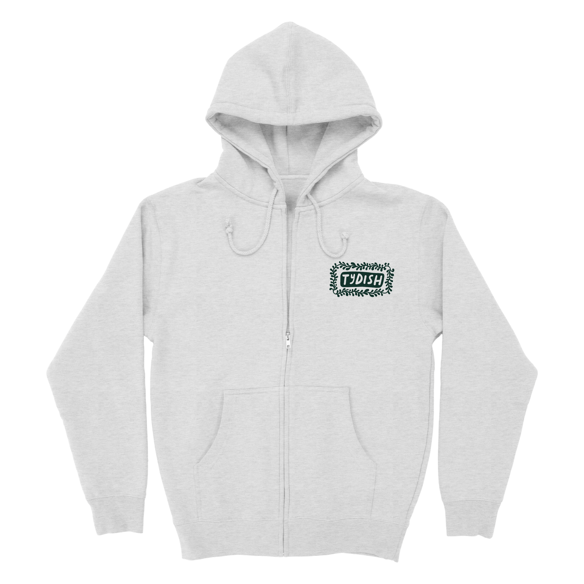 Winter Florals Zip Hoodie - Ash Grey