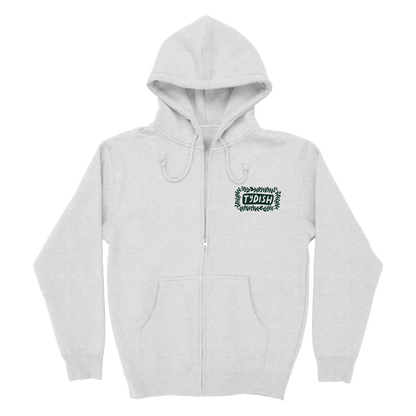 Winter Florals Zip Hoodie - Ash Grey