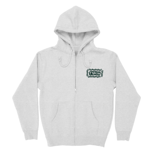 Winter Florals Zip Hoodie - Ash Grey