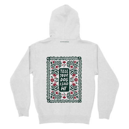 Winter Florals Zip Hoodie - Ash Grey