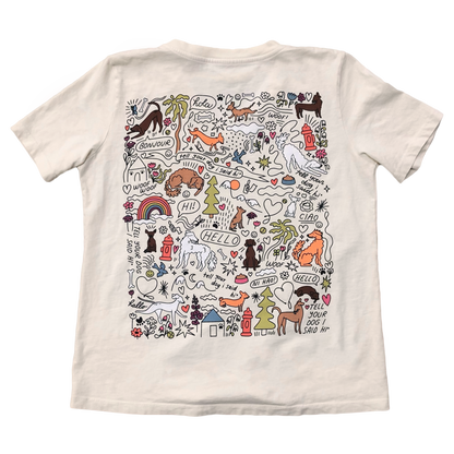 Community Doodle Womens V-Neck Tee - Bone