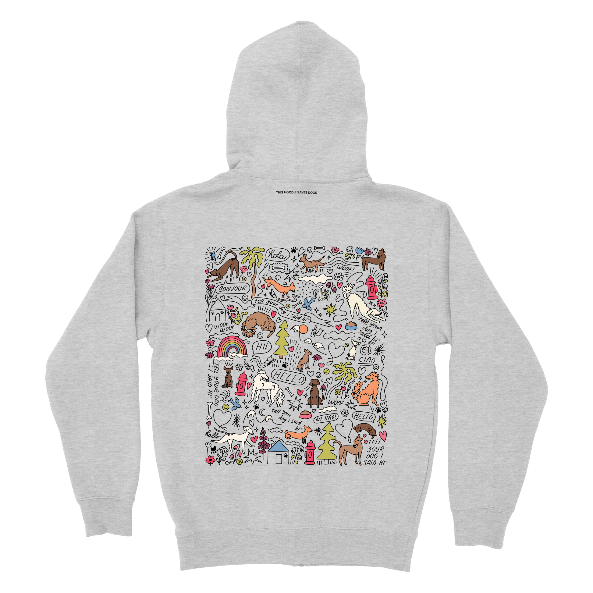 Community Doodle Zip Hoodie - Heather Grey – WeRateDogs Community Doodle Zip Hoodie - Heather Grey – WeRateDogs
