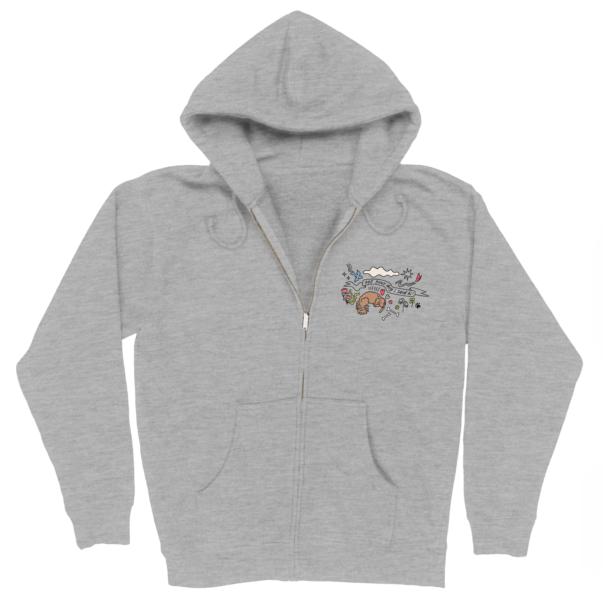 Community Doodle Zip Hoodie Heather Grey – WeRateDogs