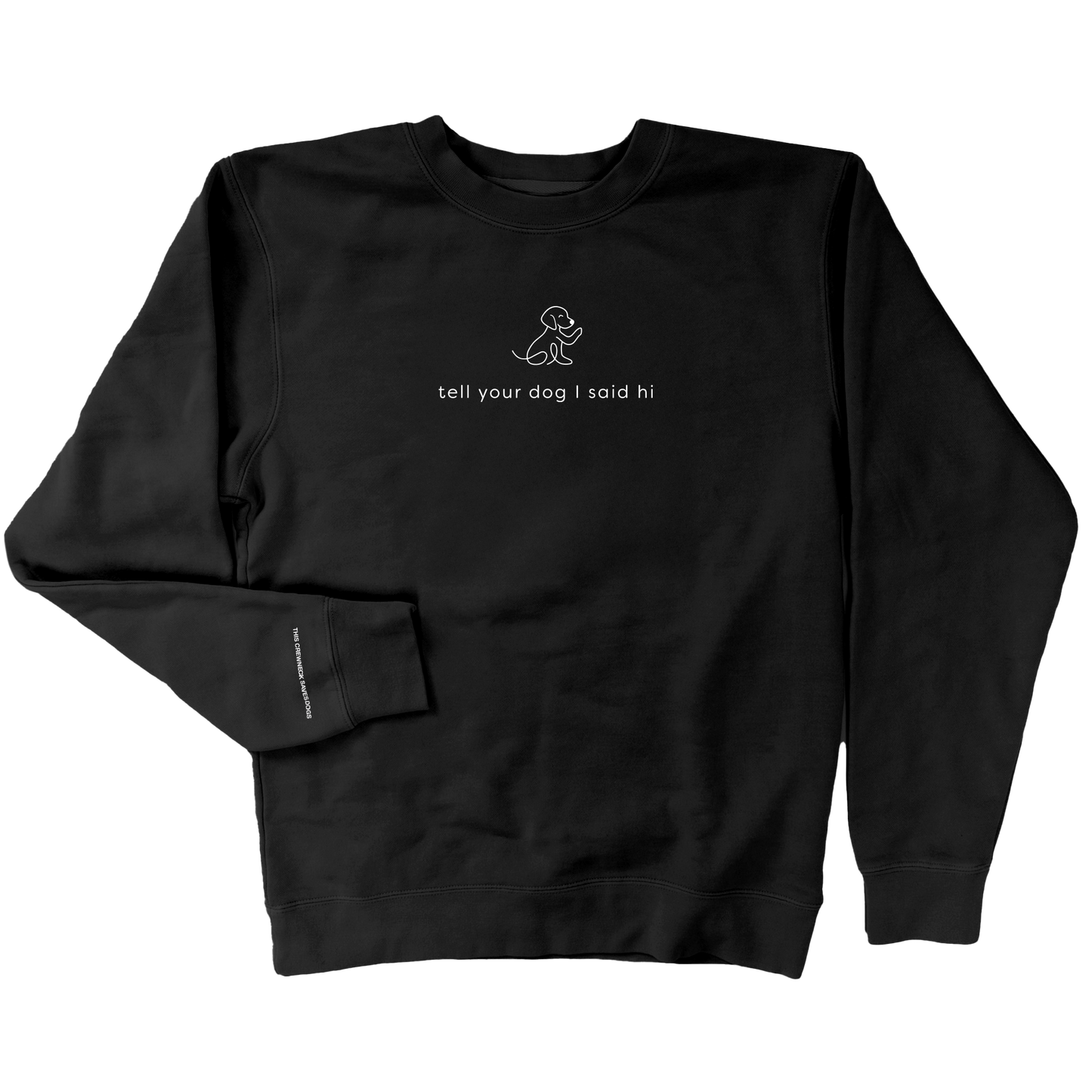 Waving Dog Crewneck - Black