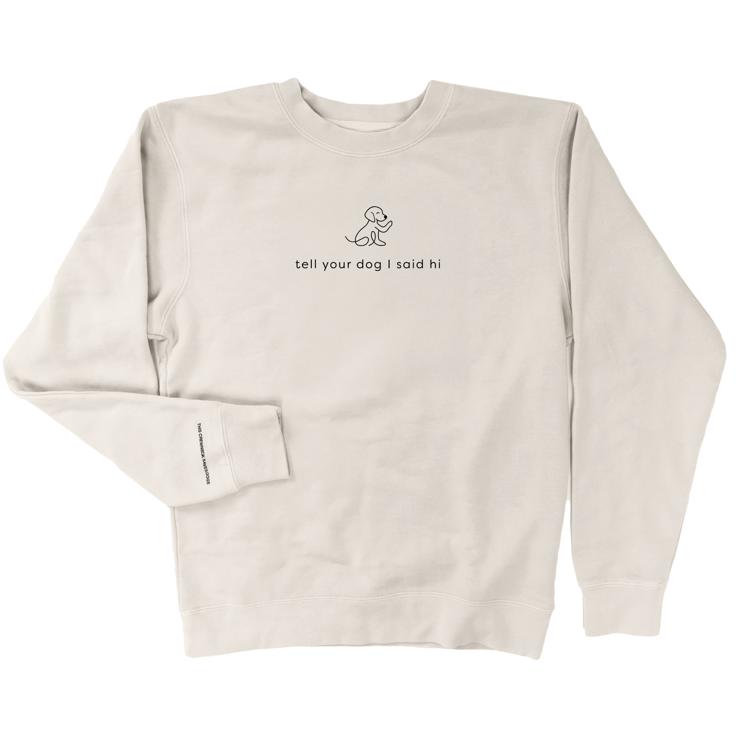 Waving Dog Crewneck - Bone