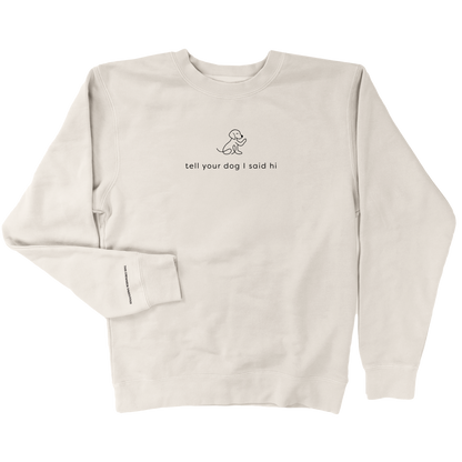 Waving Dog Crewneck - Bone