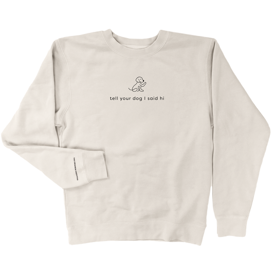 Waving Dog Crewneck - Bone
