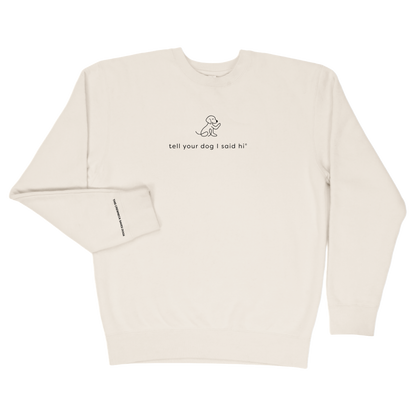 Waving Dog Crewneck - Bone