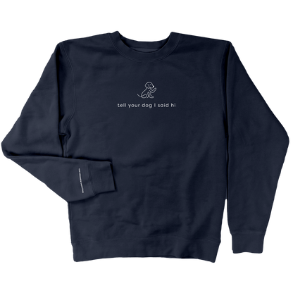 Waving Dog Crewneck - Navy