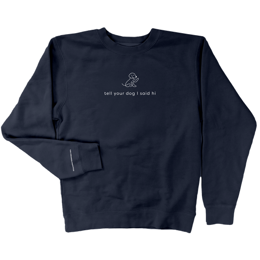 Waving Dog Crewneck - Navy