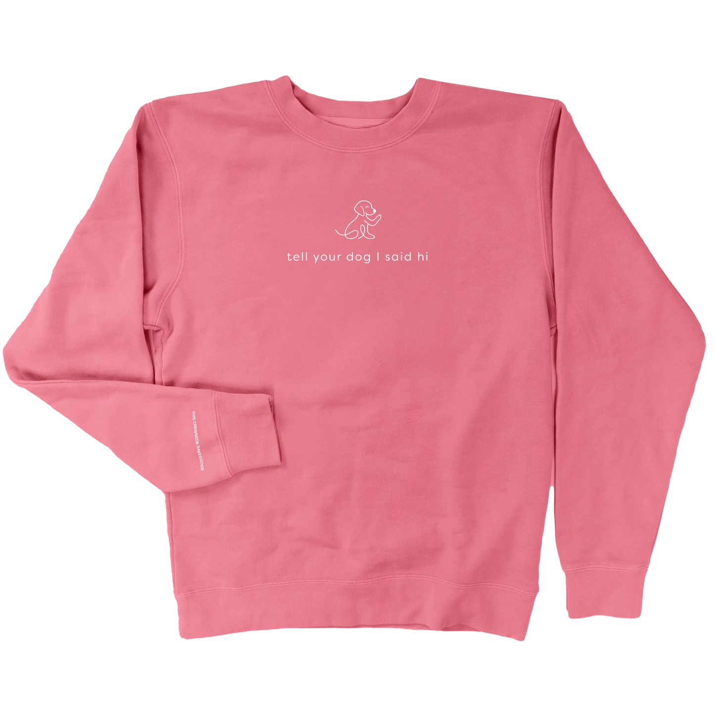 Waving Dog Crewneck - Pigment Pink
