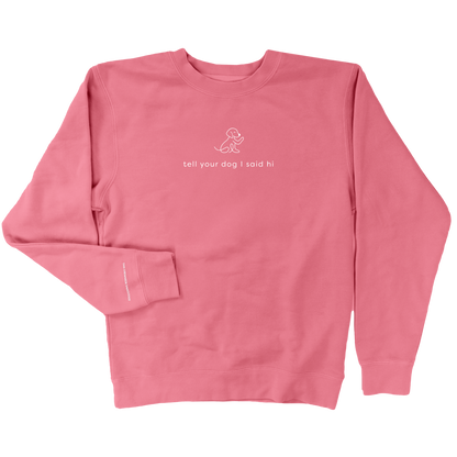 Waving Dog Crewneck - Pigment Pink