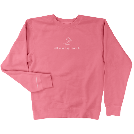 Waving Dog Crewneck - Pigment Pink