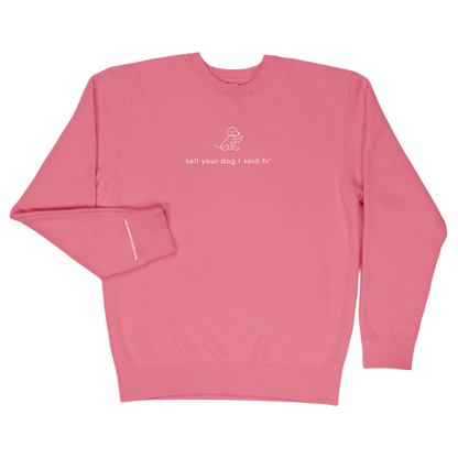 Waving Dog Crewneck - Pink