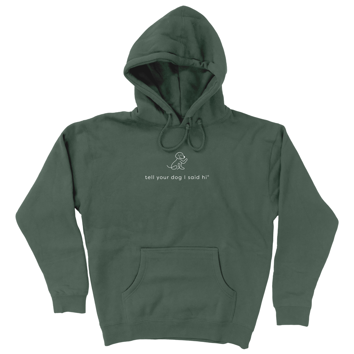 Waving Dog Hoodie - Alpine Green
