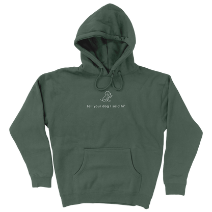 Waving Dog Hoodie - Alpine Green