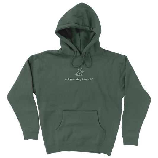 Waving Dog Hoodie - Alpine Green