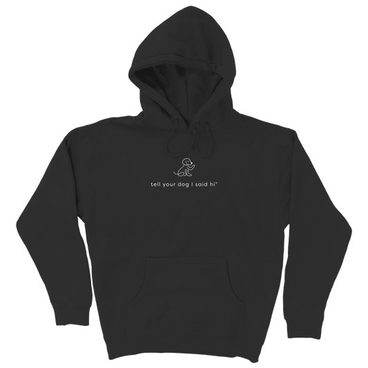 Waving Dog Hoodie - Black