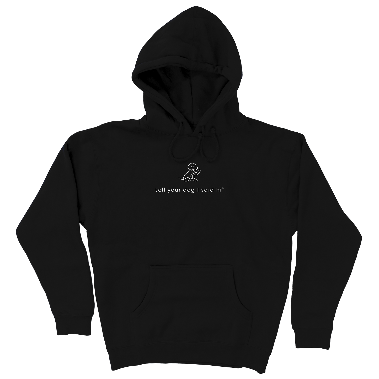 Waving Dog Hoodie - Black