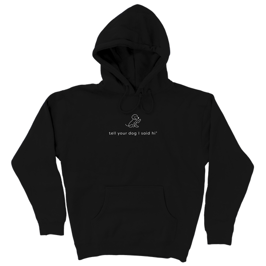 Waving Dog Hoodie - Black