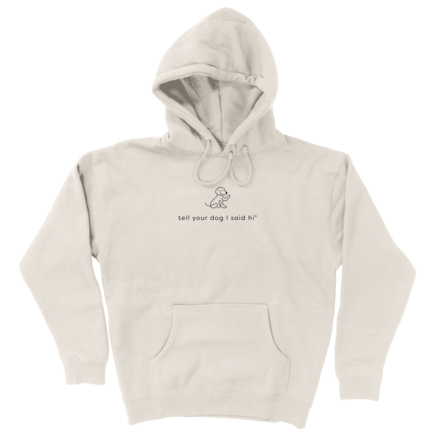 Waving Dog Hoodie - Bone