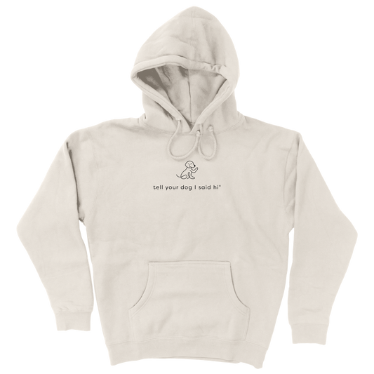 Waving Dog Hoodie - Bone