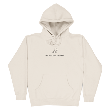 Waving Dog Hoodie - Bone