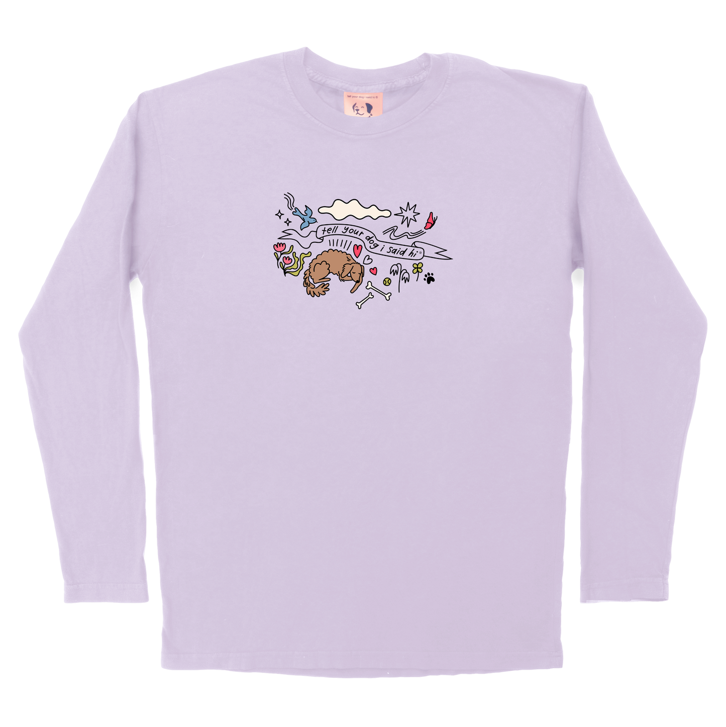 Community Doodle Long Sleeve Tee - Lavender
