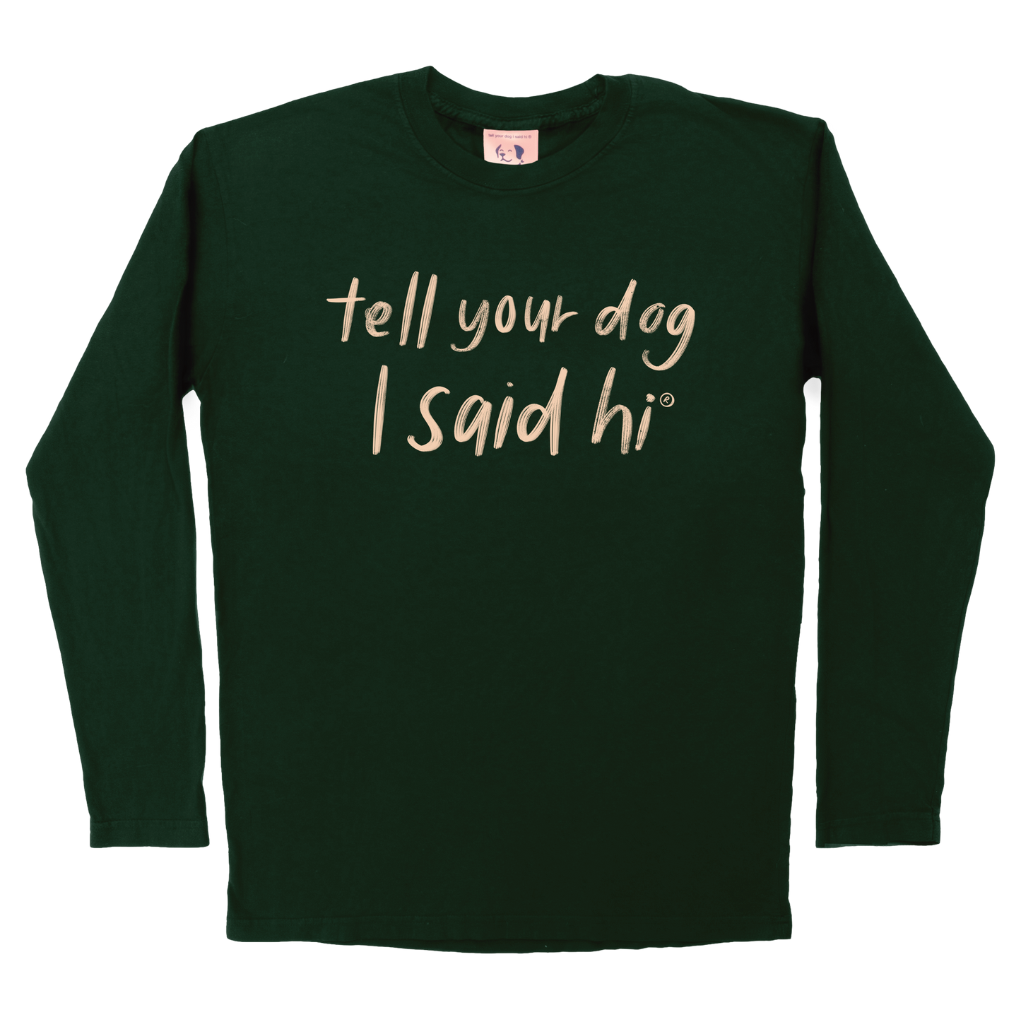 Handwritten Long Sleeve Tee - Dark Green