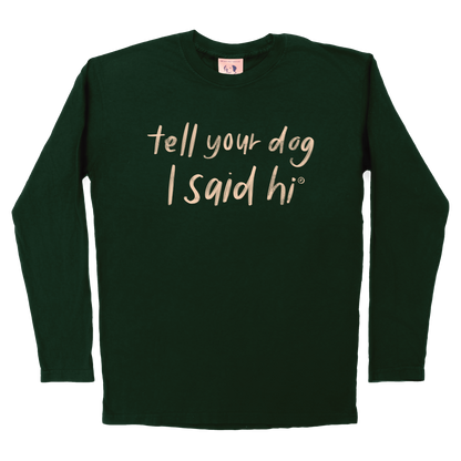 Handwritten Long Sleeve Tee - Dark Green