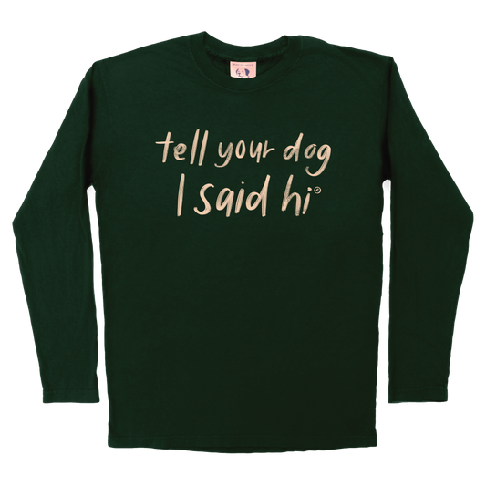 Handwritten Long Sleeve Tee - Dark Green