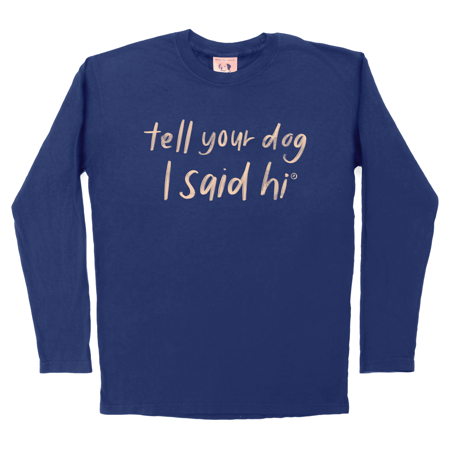 Handwritten Long Sleeve Tee - Navy