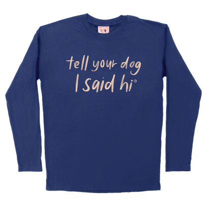 Handwritten Long Sleeve Tee - Navy
