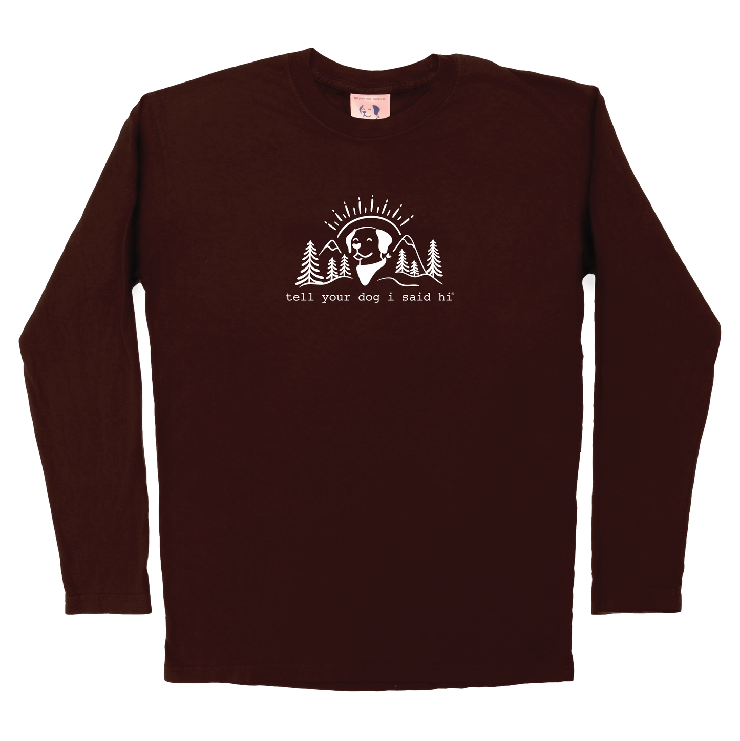 Summit Pup Long Sleeve Tee - Chocolate
