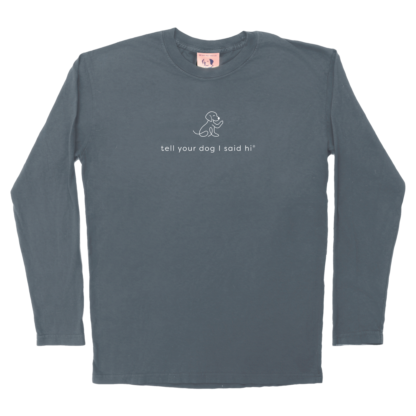Waving Dog Long Sleeve Tee - Slate