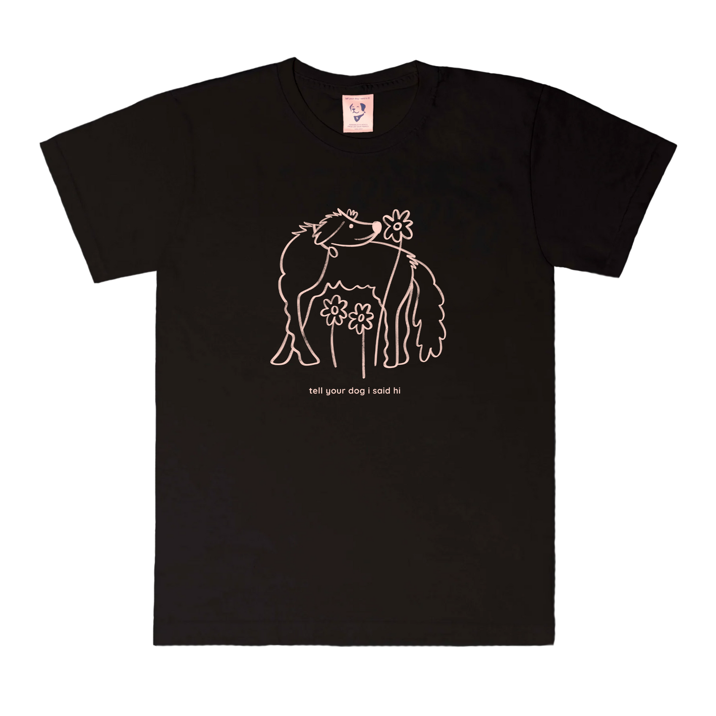 Flower Dog Tee - Black