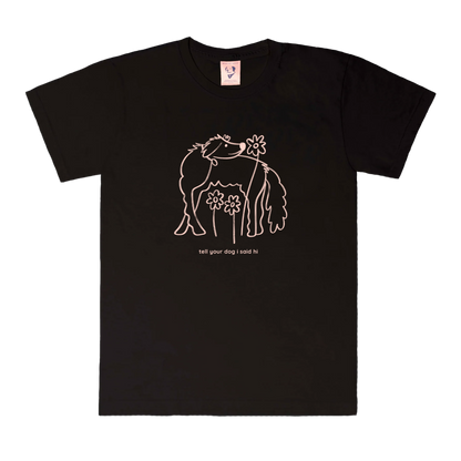 Flower Dog Tee - Black