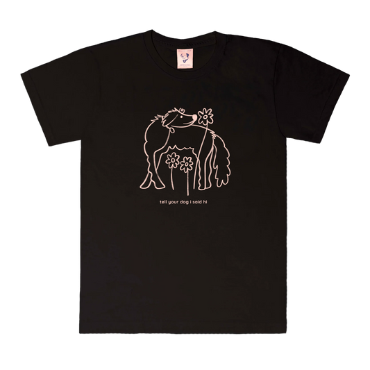 Flower Dog Tee - Black