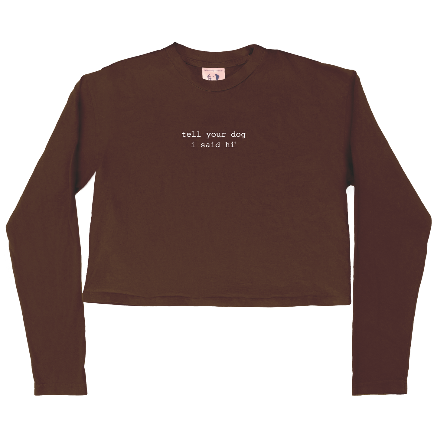 Classic Long Sleeve Crop Tee - Chocolate