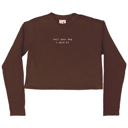 Classic Long Sleeve Crop Tee - Chocolate