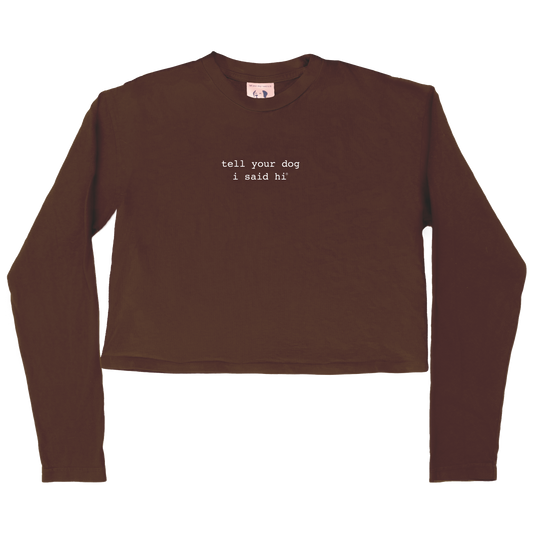 Classic Long Sleeve Crop Tee - Chocolate